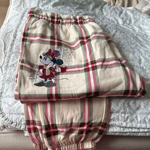 Disney women’s Pajamas - Cream and Red Plaid